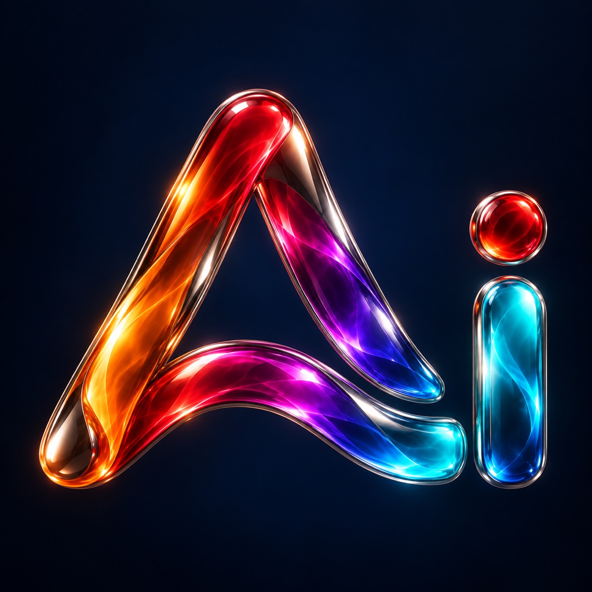 Monogramme Ai Aventi en verre coloré et chrome